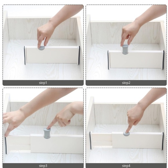 8 Adjustable Drawer Dividers Organizer Plastic Organizer Storage - Ship Alone - Picture 6 of 8